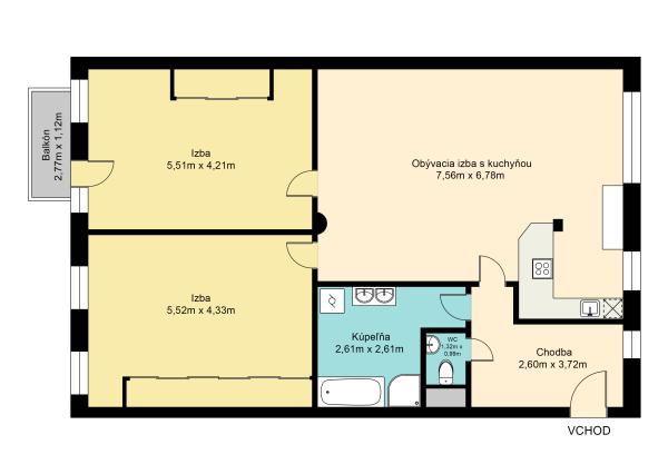 Na predaj nadštandardný 3-izbový byt v centre DS, 114 m²