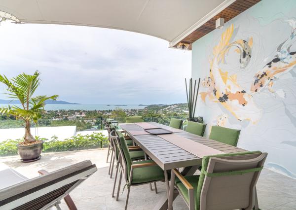 Na predaj luxusná 4-izbová vila s panoramatickým výhľadom na more v prestížnej lokalite Bophut Hills, Koh Samui