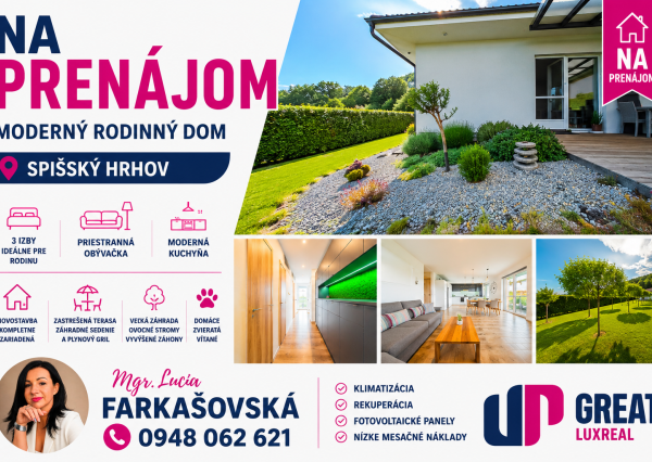 PRENÁJOM - 4 izbový rodinný dom SPIŠSKÝ HRHOV