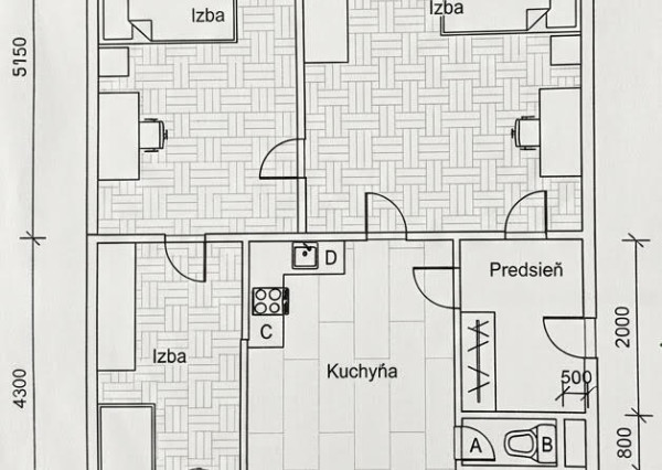 Na predaj 3 izbový byt v pôvodnom stave v Galante - 64 m²