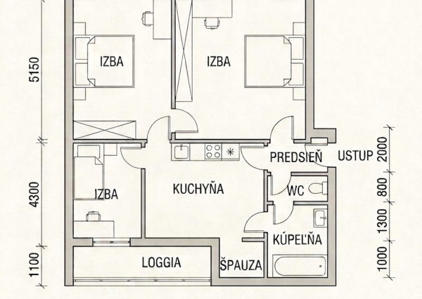 Na predaj 3 izbový byt v pôvodnom stave v Galante - 64 m²