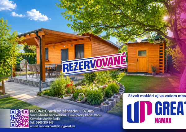 REZERVOVANÉ - chata s pozemkom 373m2 | Nové Mesto nad Váhom