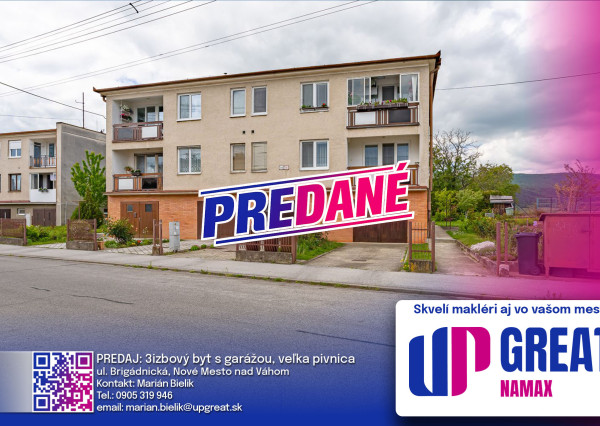 PREDANÉ 07/26 - 3-izbový byt s loggiou, s garážou a záhradou