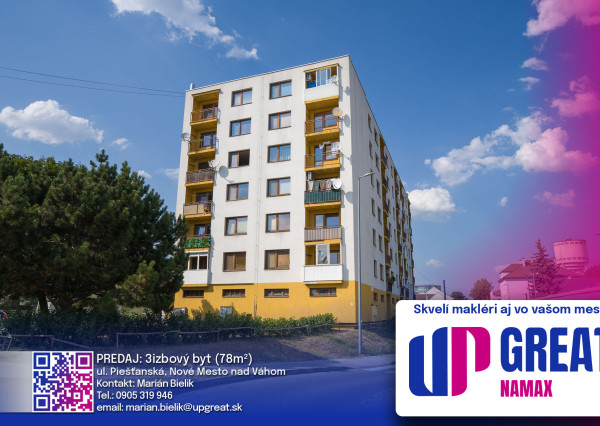 PREDAJ - veľký 3 izbový byt *s klimatizáciou, Piešťanská ul.