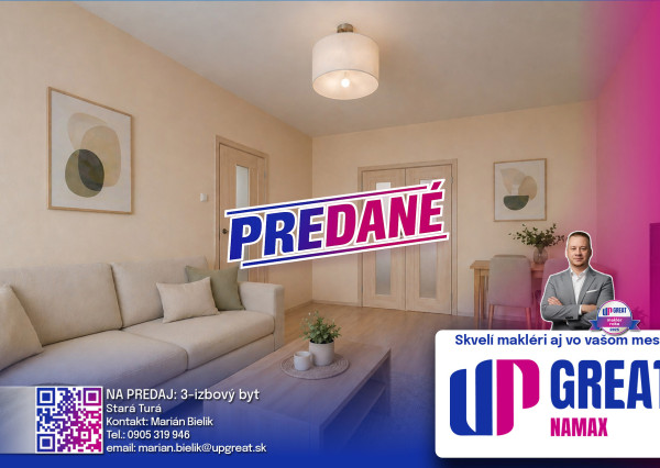 PREDANÉ 09/2026 - 3 izbový byt - Stará Turá