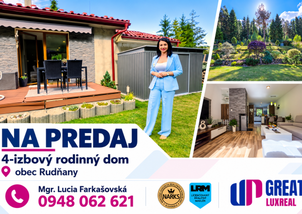 RUDŇANY 4-izbový rodinný dom NA PREDAJ